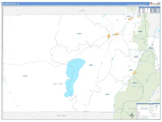 Millard County, UT Business Reference style ZIP Code wall map