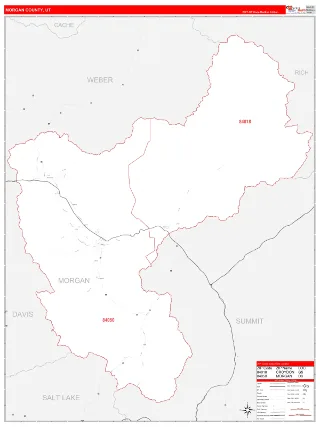 Morgan County, UT RedLine style ZIP Code wall map