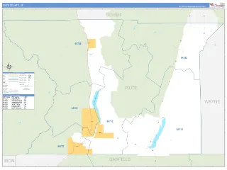 Piute County, UT Business Reference style ZIP Code wall map