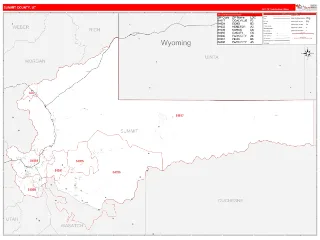 Summit County, UT RedLine style ZIP Code wall map