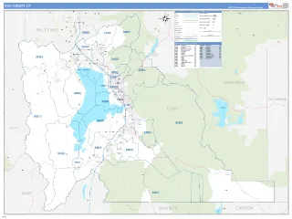 Utah County, UT Business Reference style ZIP Code wall map