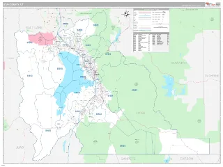 Utah County, UT Classic style ZIP Code wall map
