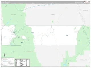 Wayne County, UT Classic style ZIP Code wall map