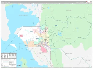 Weber County, UT Classic style ZIP Code wall map