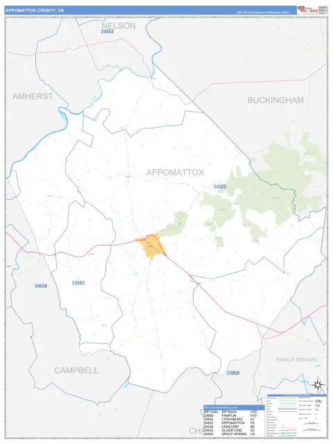 Appomattox County, VA map
