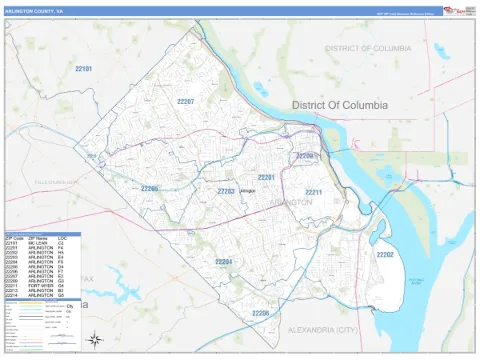 Arlington County, VA map