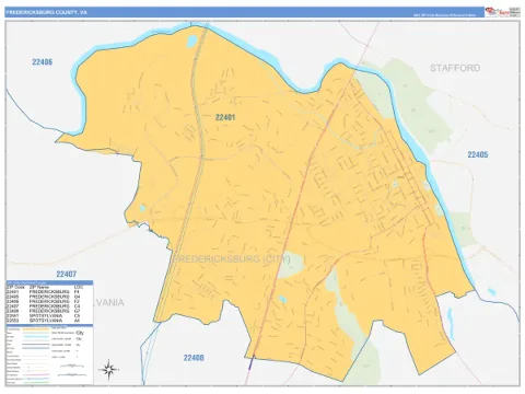 Fredericksburg County, VA map