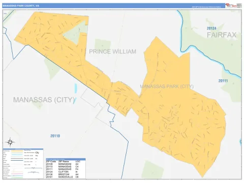 Manassas Park County, VA map