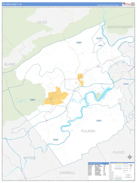 Pulaski County, VA map