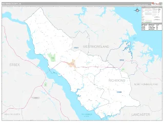 Richmond County, VA Classic style ZIP Code wall map