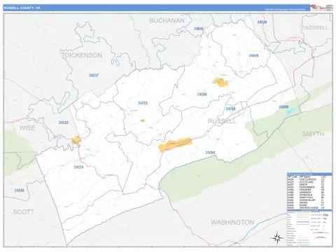 Russell County, VA map