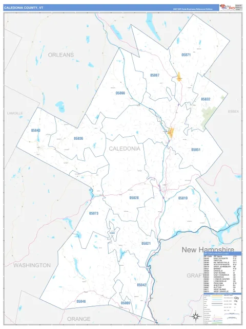 Caledonia County, VT map
