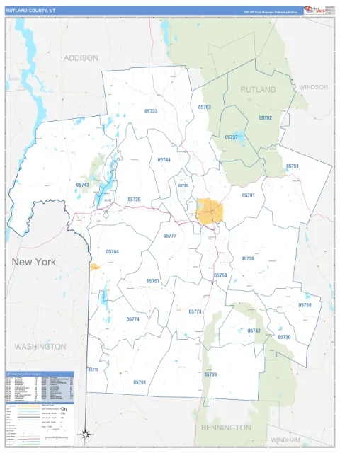 Rutland County, VT map