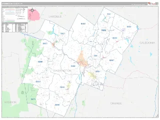 Washington County, VT Classic style ZIP Code wall map