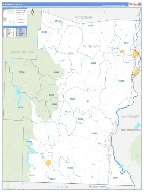 Windham County, VT map