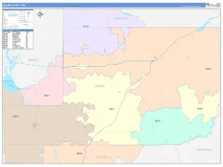 Adams County, WA ColorCast style ZIP Code wall map