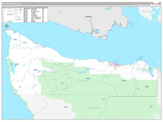Clallam County, WA Classic style ZIP Code wall map