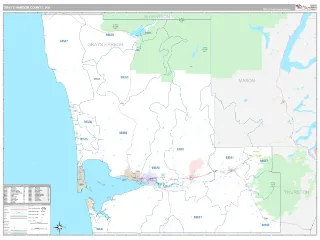 Grays Harbor County, WA Classic style ZIP Code wall map
