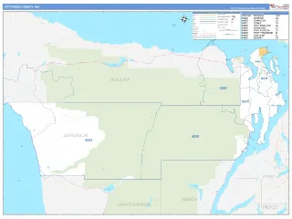 Jefferson County, WA Business Reference style ZIP Code wall map