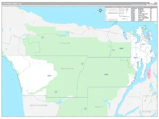 Jefferson County, WA Classic style ZIP Code wall map