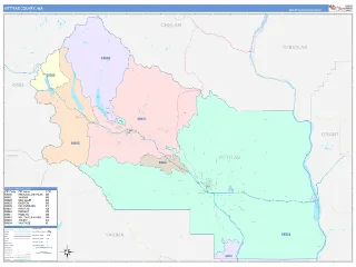Kittitas County, WA ColorCast style ZIP Code wall map