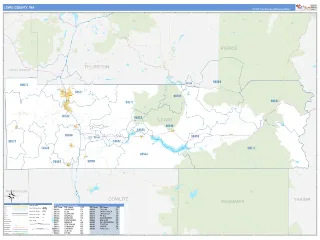 Lewis County, WA Business Reference style ZIP Code wall map