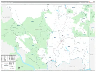 Okanogan County, WA Classic style ZIP Code wall map