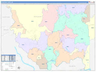 Okanogan County, WA ColorCast style ZIP Code wall map