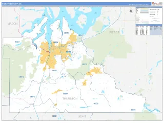 Thurston County, WA Business Reference style ZIP Code wall map