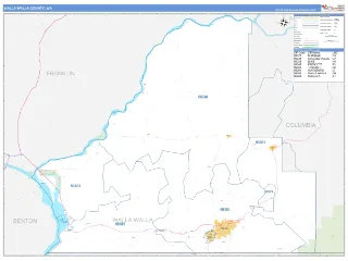 Walla Walla County, WA Business Reference style ZIP Code wall map
