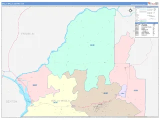 Walla Walla County, WA ColorCast style ZIP Code wall map