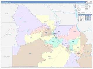 Yakima County, WA ColorCast style ZIP Code wall map