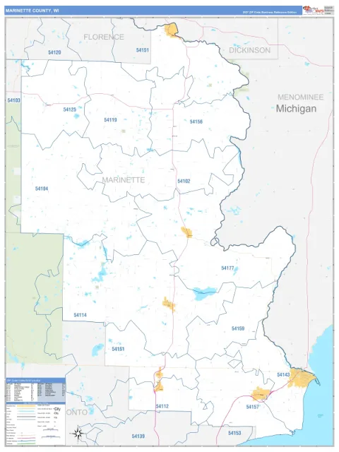 Marinette County, WI map