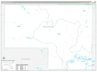 Menominee County, WI Classic style ZIP Code wall map