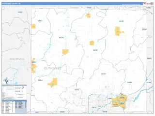 Outagamie County, WI Business Reference style ZIP Code wall map