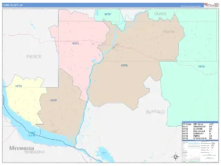 Pepin County, WI ColorCast style ZIP Code wall map