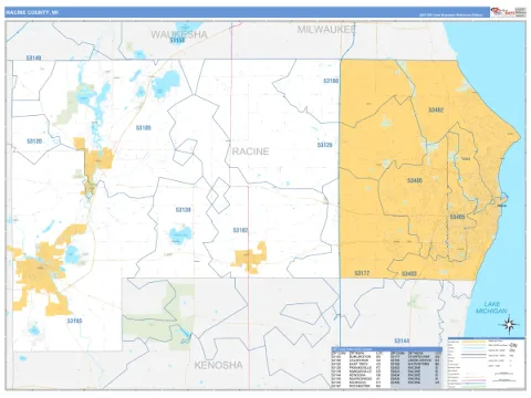 Racine County, WI map