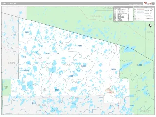 Vilas County, WI Classic style ZIP Code wall map