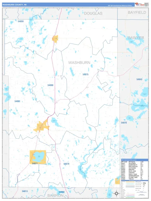 Washburn County, WI map