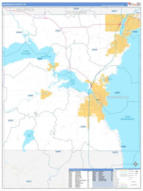 Winnebago County, WI map