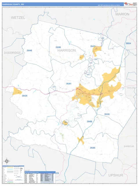 Harrison County, WV map