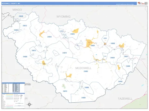 McDowell County, WV map