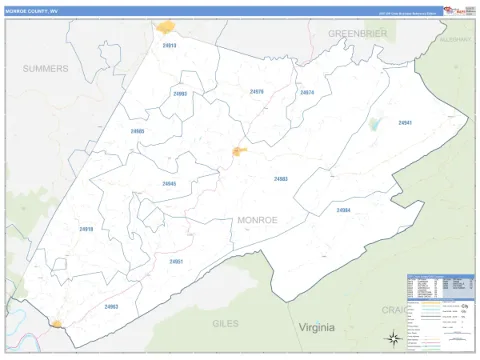 Monroe County, WV map