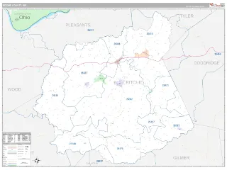 Ritchie County, WV Classic style ZIP Code wall map