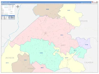 Wirt County, WV ColorCast style ZIP Code wall map