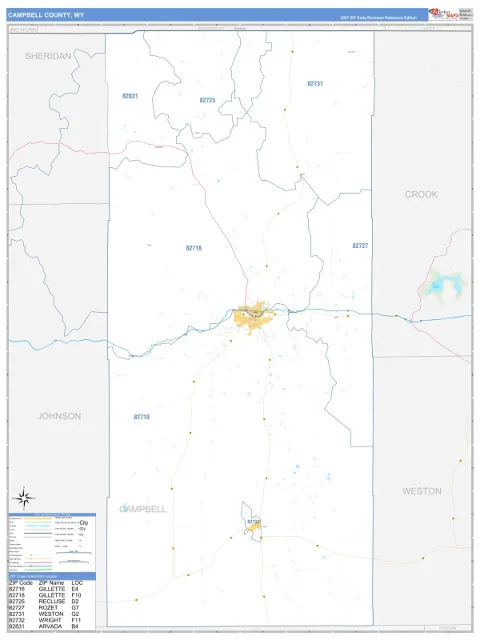 Campbell County, WY map