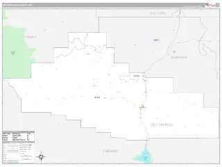 Hot Springs County, WY Classic style ZIP Code wall map