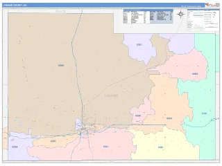 Laramie County, WY ColorCast style ZIP Code wall map