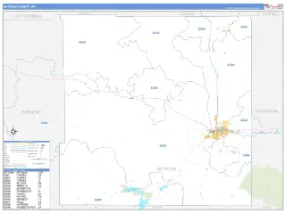 Natrona County, WY Business Reference style ZIP Code wall map