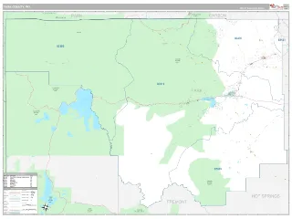Park County, WY Classic style ZIP Code wall map
